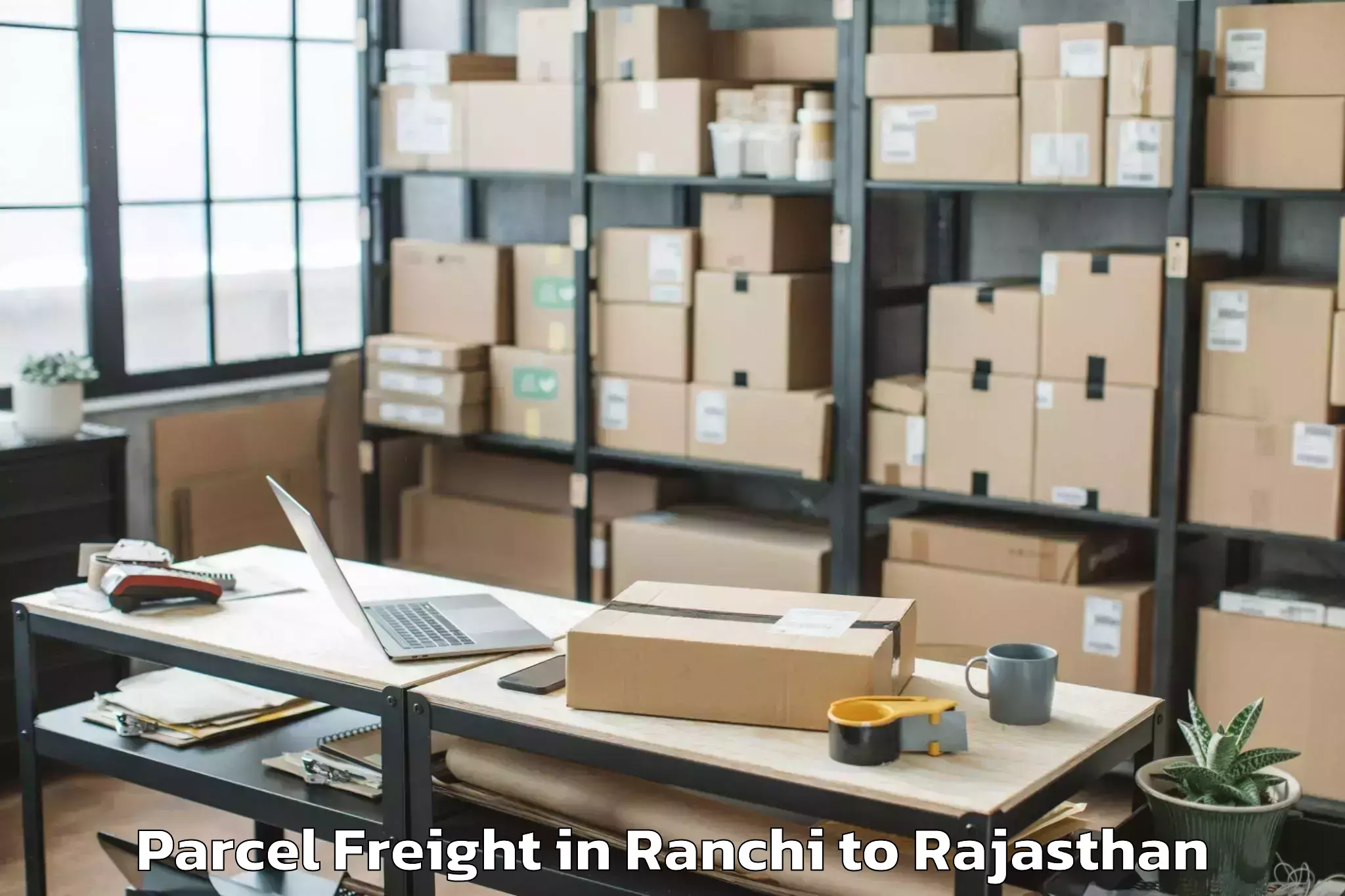 Easy Ranchi to Madhav University Pindwara Parcel Freight Booking